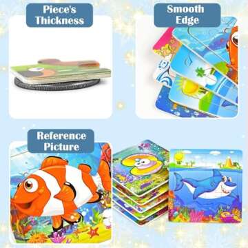 Vileafy Sea Animal Puzzles for Ages 4-8 - 12 Pack