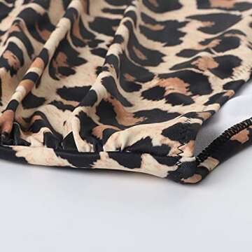 RUUHEE Women Criss Cross High Waisted String Floral Printed 2 Piece Bathing Suits (M(US Size 6-8), Leopard Printed)