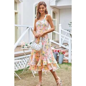 GRACE KARIN Women's Floral Boho Maxi Dress - Summer Style