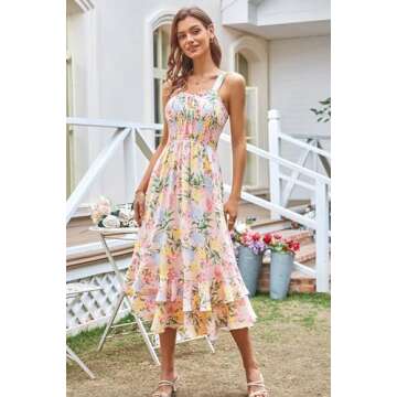 GRACE KARIN Women's Floral Boho Maxi Dress - Summer Style