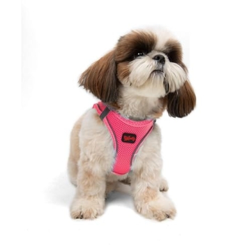 Tailpetz Pink Small Dog Harness, Adjustable Step in No Pull Harness for Small Dogs, Reflective Puppy...
