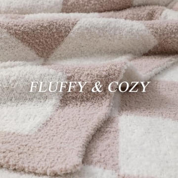 Bearberry Luxury Fuzzy Checkerboard Throw Blanket