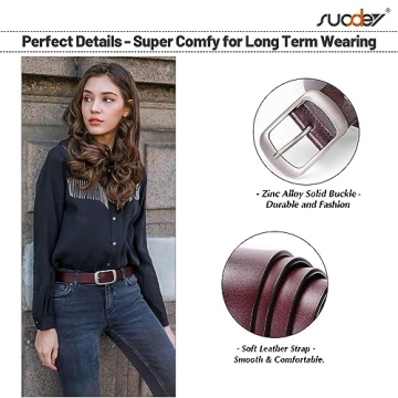 Genuine Leather Women's Belt - Adjustable & Stylish