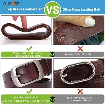 Genuine Leather Women's Belt - Adjustable & Stylish