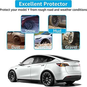 Motrobe Tesla Model Y Mud Flaps Splash Guards No Drilling Required, Upgraded Car Protection for 2020-2024 Model Y (Set of 4)