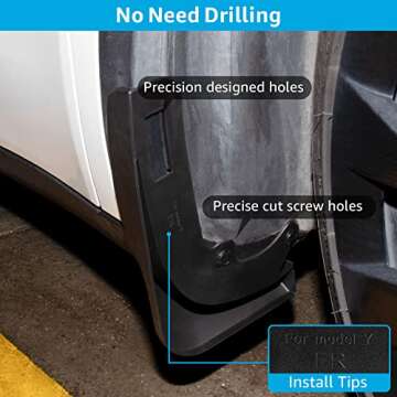 Motrobe Tesla Model Y Mud Flaps Splash Guards No Drilling Required, Upgraded Car Protection for 2020-2024 Model Y (Set of 4)