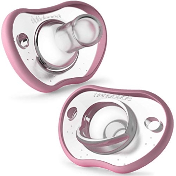 Nanobebe Baby Pacifiers 0-3 Month - Orthodontic, Curves Comfortably with Face Contour, Award Winning...
