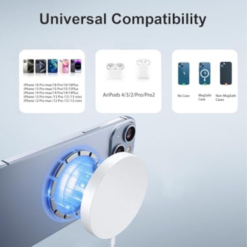 Fast Charging Magnetic Wireless Charger for iPhones and AirPods