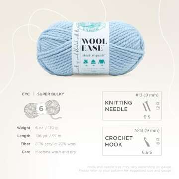 Lion Brand Wool-Ease Thick & Quick Yarn for Cozy Projects