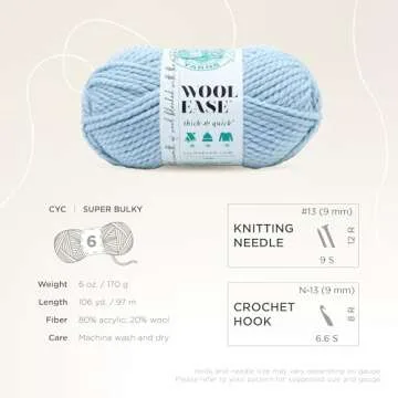Lion Brand Wool-Ease Thick & Quick Yarn for Cozy Projects