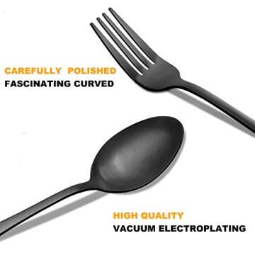 40 Pieces Matte Black Silverware Set for Elegant Dining