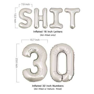 30th Birthday Balloons Funny 30th Birthday Decorations for her-So Happy IM Thirty Balloon Banner, Di...