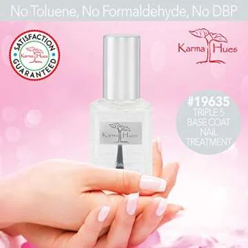 Karma Organic Triple 5 Base Coat; Non-Toxic Nail Treatment Vegan Cruelty-Free