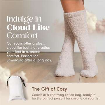 Unboxme Gifts Warm & Cozy Ultra-Luxe Non Slip Cloud Sock for Women & Men - Super Soft Luxurious Fabr...