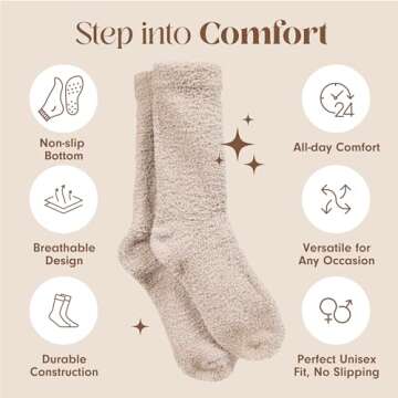 Ultra-Luxe Non Slip Cloud Socks for Cozy Comfort