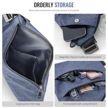 WANDER PLUS® Anti Theft Crossbody Travel Bag for Women Men, Multi-Pocket Crossbody Bag, Slim Sling ...