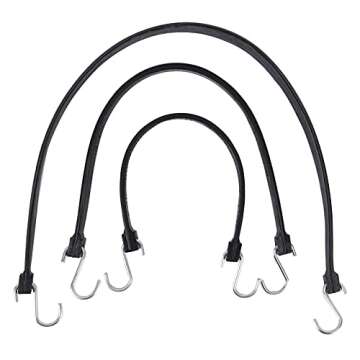 XSTRAP STANDARD Multiple Size Natural Rubber Tarp Bungee Straps Tie Down Cords with S Hooks Heavy Du...