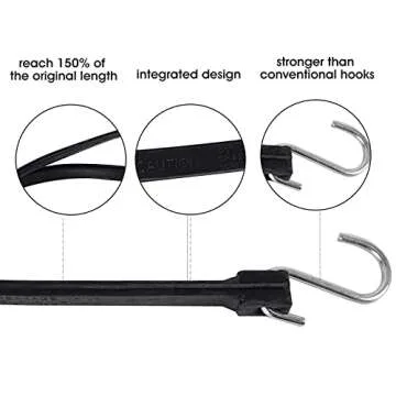 XSTRAP STANDARD Multiple Size Natural Rubber Tarp Bungee Straps Tie Down Cords with S Hooks Heavy Duty Ideal for Securing Tarps - 20 Pack