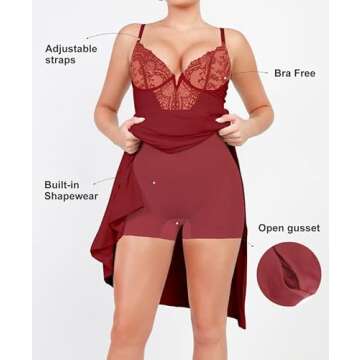 Popilush Lace Cocktail Dresses for Women - Deep V Neck Shapewear Satin high Slit Bodycon Maxi Dress ...