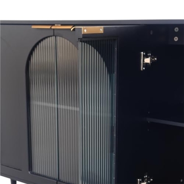 HMFULE 59.8'' Modern Storage Sideboard with Glass Doors