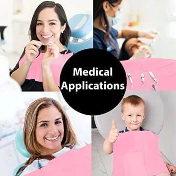 Pink Dental Bibs Disposable Pack - 125 Waterproof Dentist Bibs
