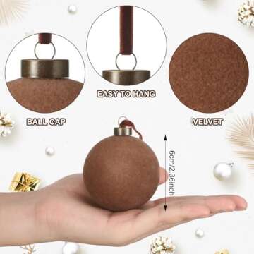 Sotiff Velvet Christmas Balls - 24 Elegant Ornaments for Holidays