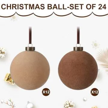 Sotiff Christmas Velvet Balls - Elegant Decor Set (24 Pcs)