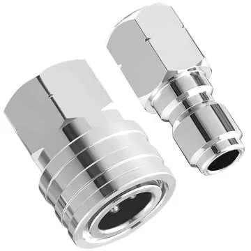 RIDGE WASHER Pressure Washer Adapter Set, 3/8 Inch Quick Connect Kit, Stainless Steel Female NPT Fitting, 5000 PSI, 2 Pack