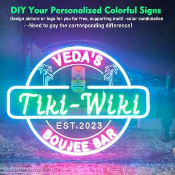 Custom Bar Neon Sign for Home Bar Man Cave – Personalized LED Light Up Décor