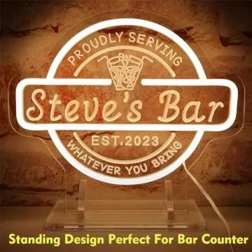 Custom Bar Neon Sign Light - Personalized LED Decor for Men