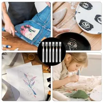 KALIONE Acrylic Paint Markers Set of 6 Refillable Paint Pens