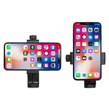 kiniza Phone Tripod Adapter, Universal 360 Rotation Smartphone Holder Mount Adapter, Vertical and Horizontal Adapter Compatible with Most Cell Phones,Adjustable Adapter for Selfie Stick, Camera Stand