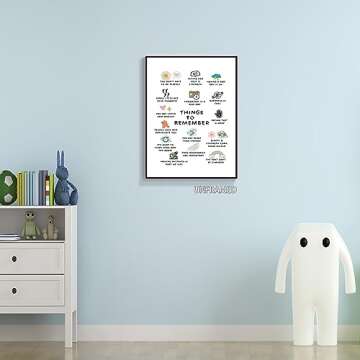 xbsifyiooa Things To Remember Mental Health Wall Art, The Healing Web Poster Psychology Therapy Office Decor, Anxiety Relief School Counselor CBT DBT Positive Affirmations Decor 12x16in Unframed