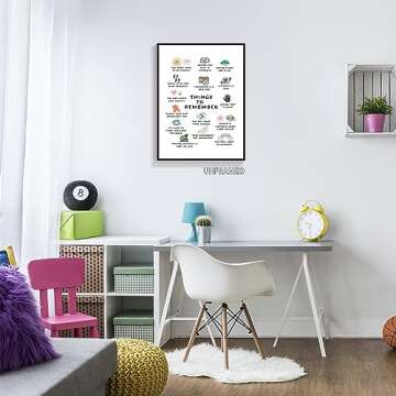 xbsifyiooa Things To Remember Mental Health Wall Art, The Healing Web Poster Psychology Therapy Office Decor, Anxiety Relief School Counselor CBT DBT Positive Affirmations Decor 12x16in Unframed