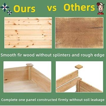 Tyyps Raised Garden Bed Elevated Wood Planter Box with Legs, 49x24x30 Inch Outdoor Raised Wooden Grow Box Kit for Vegetable Flower Herb Backyard Patio Gardening Planter Box, Natural