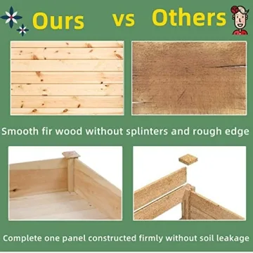 Tyyps Raised Garden Bed Elevated Wood Planter Box with Legs, 49x24x30 Inch Outdoor Raised Wooden Grow Box Kit for Vegetable Flower Herb Backyard Patio Gardening Planter Box, Natural