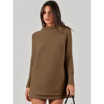 ANRABESS Women's Oversized Turtleneck Sweater Fall 2024