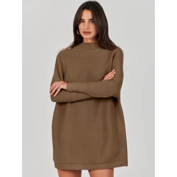 ANRABESS Women's Oversized Turtleneck Sweater Fall 2024