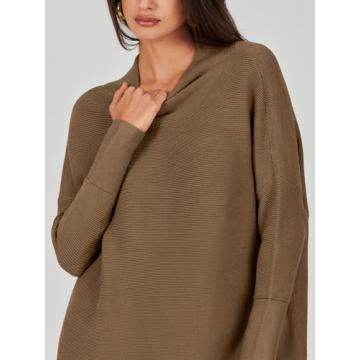 ANRABESS Women's Oversized Turtleneck Sweater Fall 2024