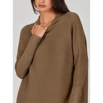 ANRABESS Women's Oversized Turtleneck Sweater Fall 2024