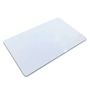 ebamaz 50pcs Thick 0.45mm Sublimation Metal Business Cards Aluminum Blanks 3.4x2.1X0.018 inch for Color Print Laser Engrave (Pearl White)