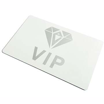 ebamaz 50pcs Thick 0.45mm Sublimation Metal Business Cards Aluminum Blanks 3.4x2.1X0.018 inch for Color Print Laser Engrave (Pearl White)