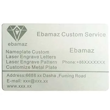 ebamaz 50pcs Thick Sublimation Metal Business Cards