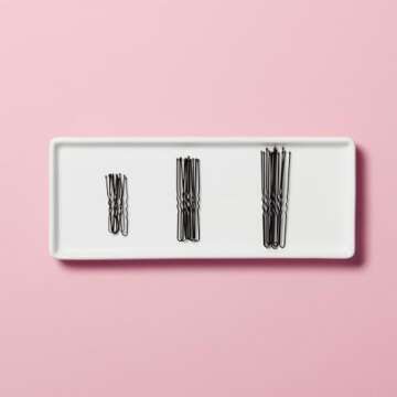 Diane Hair Pins for Women Bulk Pack of 100 Assorted Sizes Jumbo 3, Large 2.5, Medium/Small 1.75 - Black, Crimped Design with Ball Tips, D475-100 Count(Pack of 1)