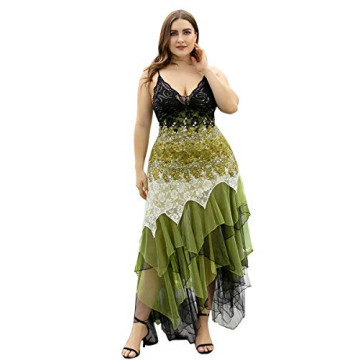 Ever-Pretty Size Women's A-line Sleeveless Midi Backless Plus Size Evening Party Dress Green US22