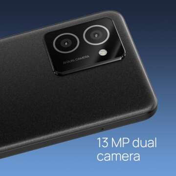 HMD Vibe | Verizon, T-Mobile, AT&T | Unlocked Smartphone | Android 14 | 2 Day Battery | 6.56" 90Hz HD+ Display | 6GB/128GB | 13MP Dual Camera | US Version | Charcoal