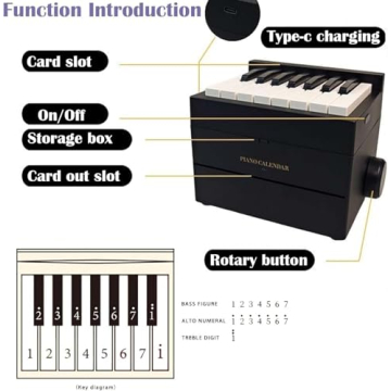 USB Rechargeable Piano Calendar 2025 with Music Scores