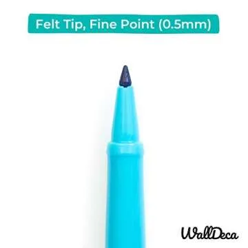 WallDeca Felt Tip Pens, Fine Point Color Pens (0.5mm), Colorful Journal Pens, Planner Pens, Made for Everyday Writing, Journals, Notes and Doodling, for Teachers, Students (8-Pack)
