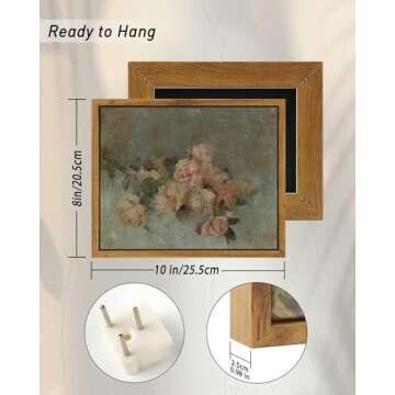 InSimSea Framed Wall Art for Living Room Decor Classical Oil Painting Roses Canvas Prints Wall Decorations Home Office Bathroom Decorin 8x10in