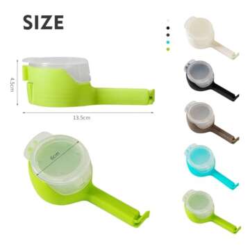 YVEY Food Clip Set with Pour Spout, 4PCS Chip Bag Clips, Durable Plastic Clips for Food Storage, Bag Clips with Pour Spout, Seal and Pour Bag Clip for Food with Spout for Food Snacks